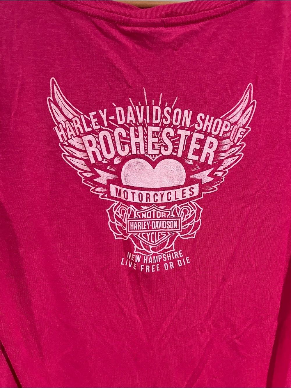 Harley-Davidson Hot Pink Short Sleeve Tee with Raised Logo - Picture 6 of 13